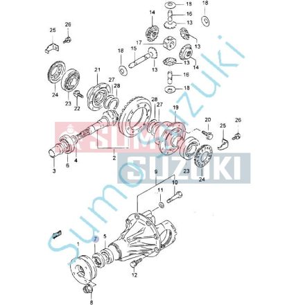 Suzuki Samurai Simergin pinion atac diferential 09283-40027