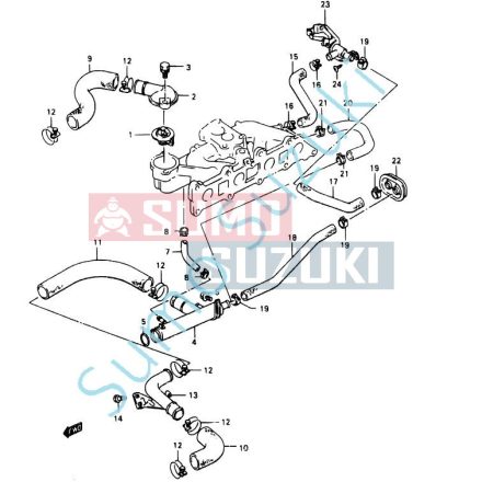 Conducta spate pompa apa Suzuki Samurai