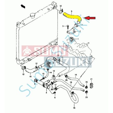 Furtun radiator racire superior Suzuki Samurai