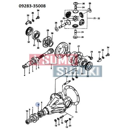 Suzuki Samurai Shift simering furca carcasa ambreiaj 6DB 8mm