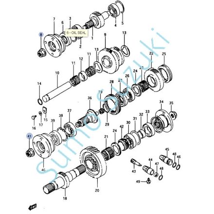 Suzuki Samurai SJ413 - SJ419D Piulita blocare pe arborele de transfer (29951-83050) SGP