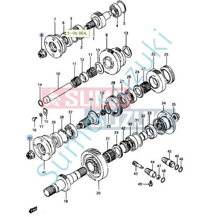 Suzuki Samurai SJ413 - SJ419D Piulita blocare pe arborele de transfer (29951-83050) 