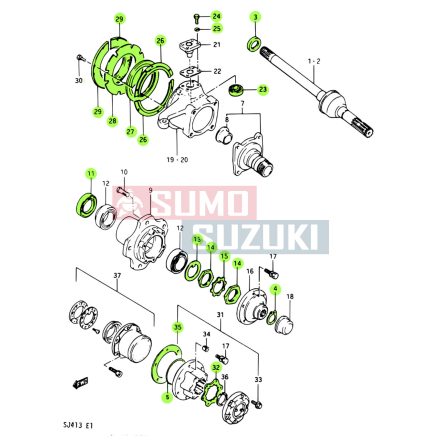 Kit reparatie omocinetica Suzuki Samurai +rulmenti pivoti pentru ambele parti