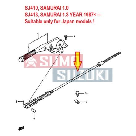Cablu frana de mana pe cardan Suzuki Samurai