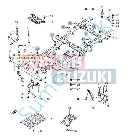 Bucsa distantier caroserie Suzuki Samurai