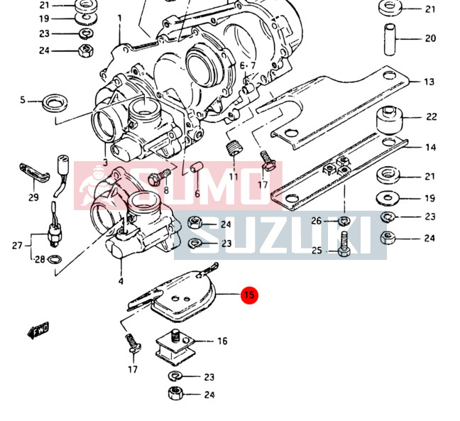 Suzuki Samurai suport metal reductor original suzuki S-29630