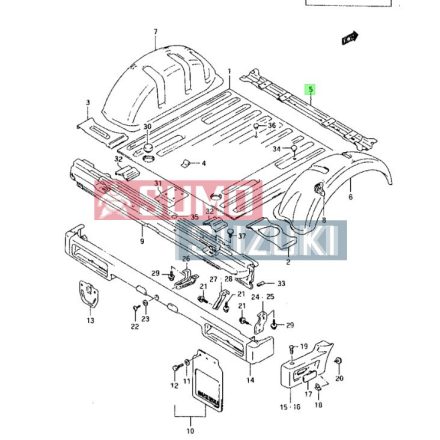 Suzuki Samurai traversa caroserie din spatele soferului 62120-83301