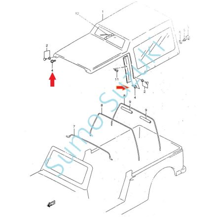 Suzuki Samurai suruburi fixare prelata sgp 78490-82CA2-SS